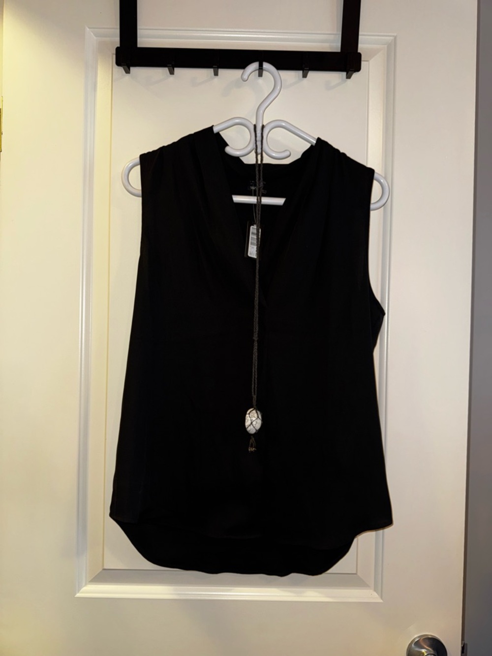 RW&CO Black V-Neck Tank Blouse Size S NWT